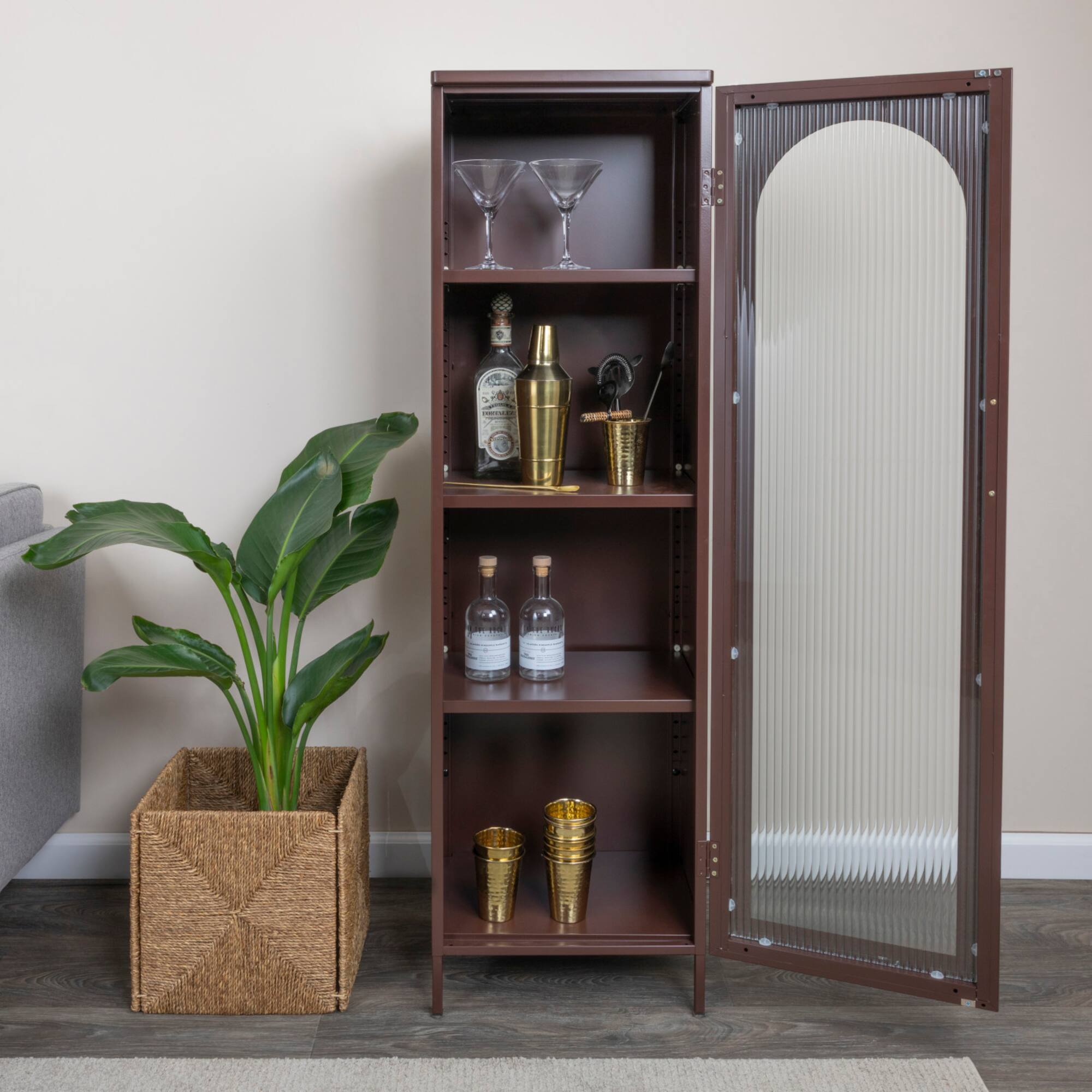 Hello Honey® Metal Cabinet with Glass Door